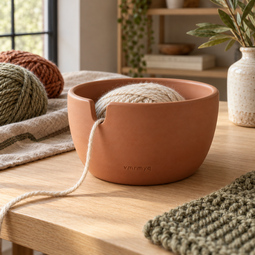 vmrmyq Hearth Notched Yarn Bowl — lifestyle in a craft workspace