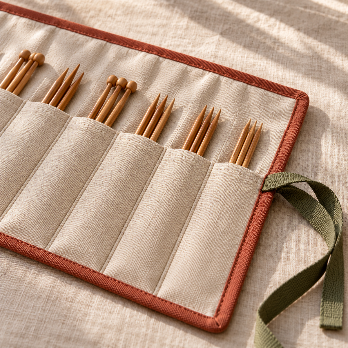 vmrmyq Rowkeeper Knitting Needle Roll — construction detail